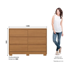 Cômoda 6 Gavetas Ravenna Henn D737-214 Cinamomo SE