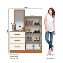Cômoda 3 Gavetas Briz Henn B700-221 Cinamomo/Off White SE