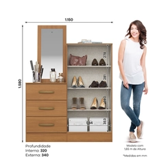 Cômoda 2 Portas 3 Gavetas Briz Henn B700-214 Cinamomo SE