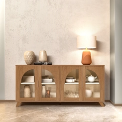 Cristaleira 4 Portas Artely Murano 004782 Cinamomo/Off White SE