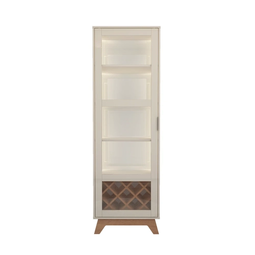 Cristaleira Alta 1 Porta Artely Mirage 004801 Cinamomo/Off White SE