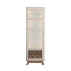 Cristaleira Alta 1 Porta Artely Mirage 004801 Cinamomo/Off White SE