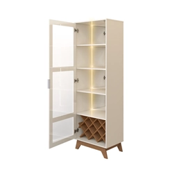 Cristaleira Alta 1 Porta Artely Mirage 004801 Cinamomo/Off White SE