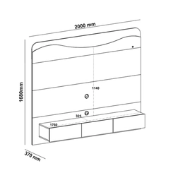 Painel para TV até 75'' Artely Lumiere 004790 Carvalho/Off White SE