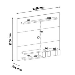 Painel para TV até 55'' Artely Monza 004795 Cinamomo/Off White SE