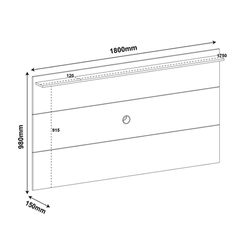 Painel para TV até 60'' Artely Slim 004744 Cinamomo SE