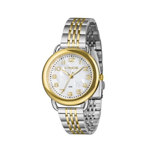 Relógio Feminino Analógico Lince Lrtm028l36-b2sk Pulseira Mista Prata e Dourada