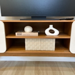 Rack para TV até 65" Artely Duetto Cinamomo/Off White SE