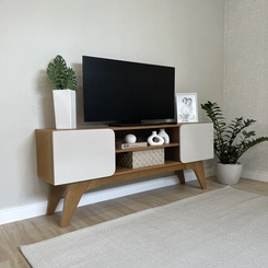 Rack para TV até 65" Artely Duetto Cinamomo/Off White SE