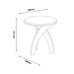 Mesa de Apoio Jade Artely Cinamomo/Off White SE