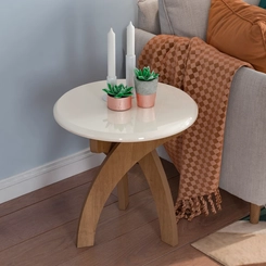 Mesa de Apoio Jade Artely Cinamomo/Off White SE