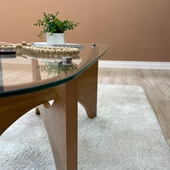 Mesa de Centro com Vidro Levitá Artely Cinamomo SE