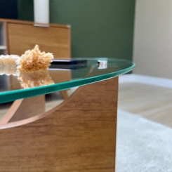 Mesa de Centro com Vidro Levitá Artely Cinamomo SE