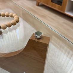 Mesa de Centro com Vidro Levitá Artely Cinamomo SE