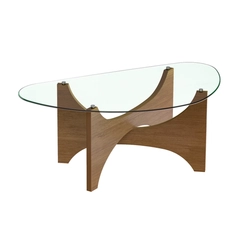 Mesa de Centro com Vidro Levitá Artely Cinamomo SE