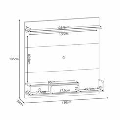 Painel Suspenso Evo HB Móveis 3220 Cinamomo/Off White