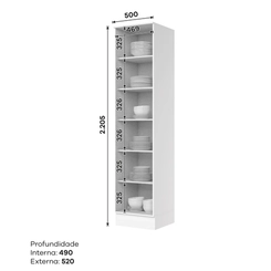 Paneleiro 50cm 1 Porta Henn Americana C372-05 Branco HP SE