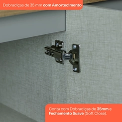 Paneleiro 50cm 1 Porta Henn Americana C372-131 Cinza SE
