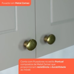 Paneleiro 50cm 1 Porta Henn Americana C372-131 Cinza SE