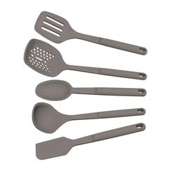 Jogo com 5 Utensílios de Silicone Tramontina Cinza
