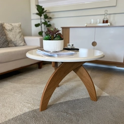 Mesa de Apoio Jade Artely 004791 Cinamomo/Off White SE