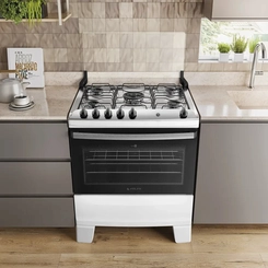 Fogão 5 Bocas Mesa Inox Atlas Agile 300002042 Branco Bivolt