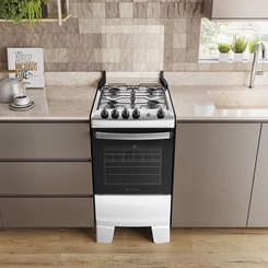 Fogão 4 Bocas Mesa Inox Atlas Agile 300002039 Branco Bivolt