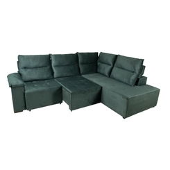 Sofá de Canto Retrátil 4 Lugares Magazin Curva Garopaba R26 Cinza Chumbo
