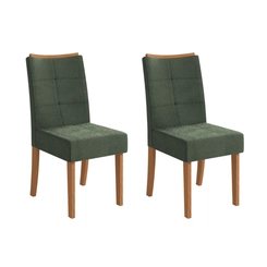 Par de Cadeiras Estofadas Kappesberg Elva 162-A083 Verde SE