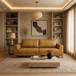 Sofá 3 Lugares 210cm Magazin Monte Carlo 669989 Marrom SE