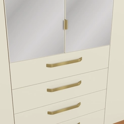 Guarda-Roupa 6 Portas 4 Gavetas Kappesberg CB01T585 Canela/Off White