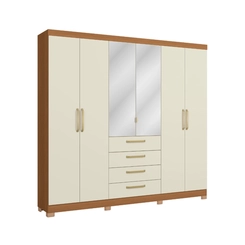 Guarda-Roupa 6 Portas 4 Gavetas Kappesberg CB01T585 Canela/Off White
