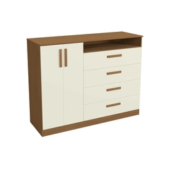 Cômoda 2 Portas 4 Gavetas Kappesberg T266 Canela/Off White SE