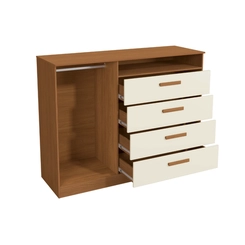 Cômoda 2 Portas 4 Gavetas Kappesberg T266 Canela/Off White SE