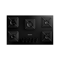 Cooktop 5 Bocas Mesa de Vidro Brastemp BDD75BEUNA Preto Bivolt SE