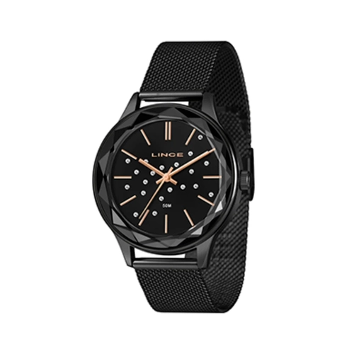 Relógio Feminino Analógico Lince Lrn4782l40-p1px Com Pulseira De Metal Mesh Preto