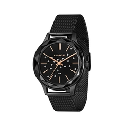 Relógio Feminino Analógico Lince Lrn4782l40-p1px Com Pulseira De Metal Mesh Preto