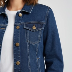 Jaqueta Jeans Feminina Manga Longa
