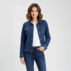 Jaqueta Jeans Feminina Manga Longa