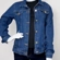 Jaqueta Jeans Feminina Manga Longa