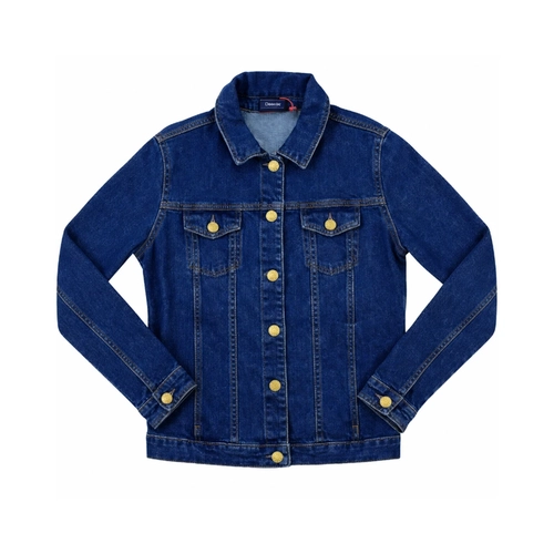 Jaqueta Jeans Plus Size Feminina New Free Manga Longa com Detalhes