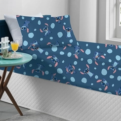 Jogo de Lençol Infantil 2 Peças Portallar Stitch Azul