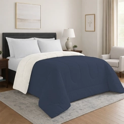 Edredom Sherpa Queen Size 240x260cm Bett Azul Marinho