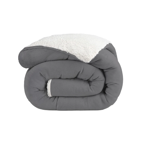 Edredom Sherpa Queen Size 240x260cm Bett Cinza