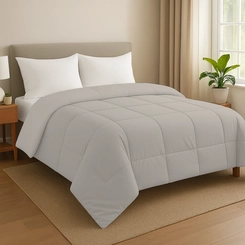 Edredom Microfibra King Size 260x280cm Bett Cinza/Bege