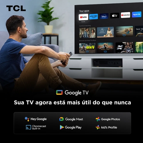 Smart TV 55 Polegadas 4K QD-Mini LED 120Hz TCL 55C6K Preto