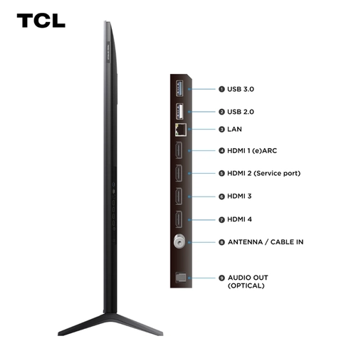スマート55 Smart TV 55 Polegadas 4K QD-Mini LED 120Hz TCL 55C6K Preto