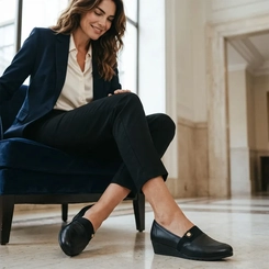 Sapato Feminino Salto Baixo Anabela Moleca 5156881 Preto