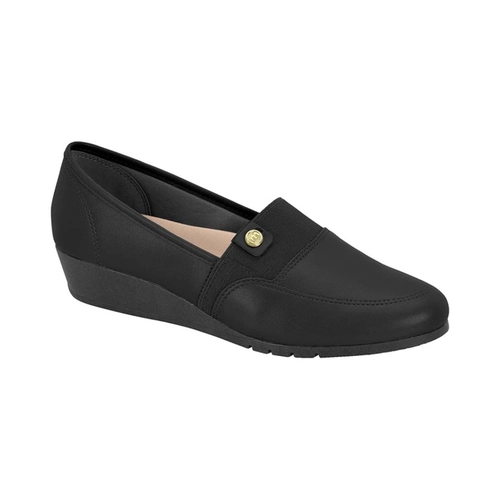 Sapato Feminino Salto Baixo Anabela Moleca 5156881 Preto