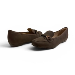 Mocassim Feminino Detalhe Dourado Modare 70161004 Marrom Chocolate